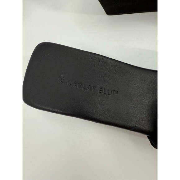 Ladies Chocolat Blu Jadine Leather Slide Wedges Black EUR 38  US 7 - Picture 6 of 10